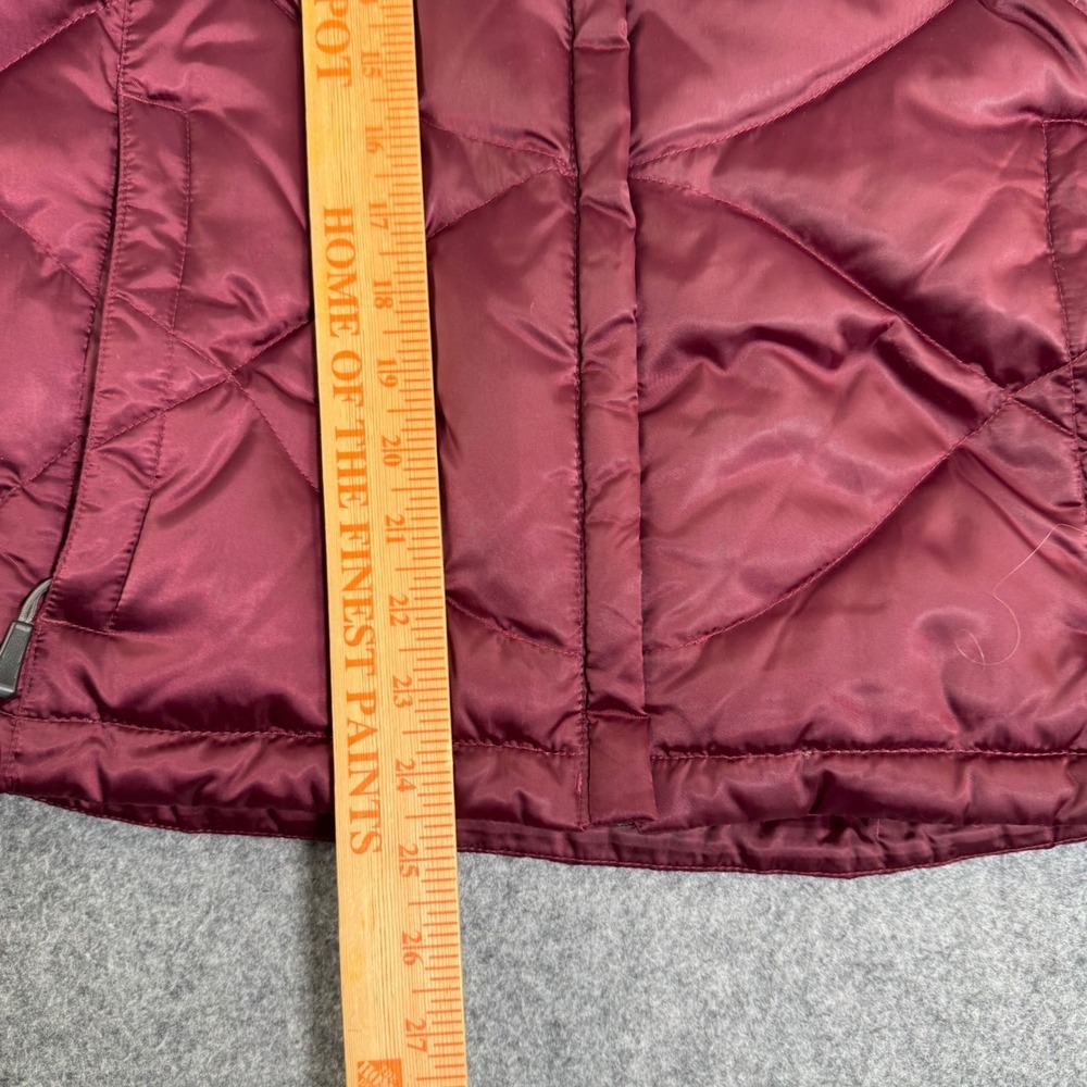 The North Face Womens 550 Down Puffer Jacket Burgundy Diamond Quilt Medium - Picture 7 of 7